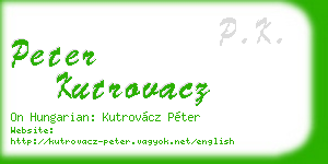 peter kutrovacz business card